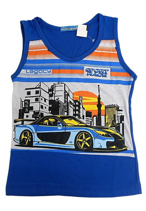 Landmark Short Set Sando Legacy Sport Race Print - Estate Blue