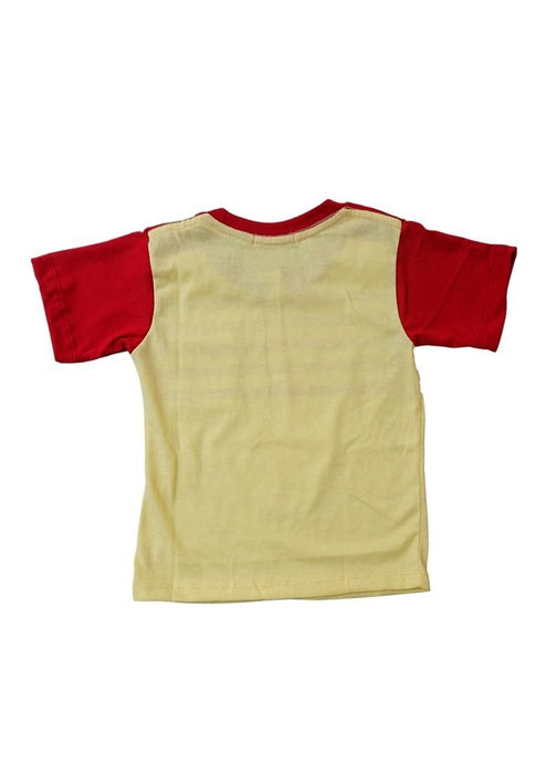 Landmark Short Set Maroon/Sahara Sun with Tennis-Print Pocket Tshirt