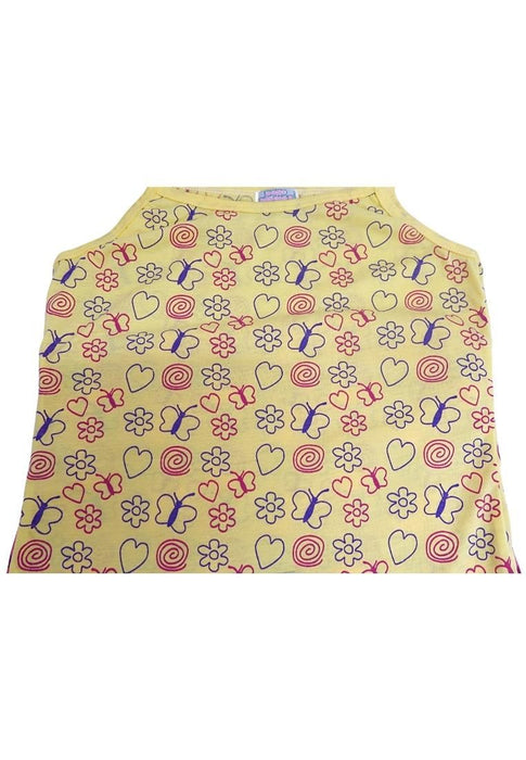 Landmark Spaghetti Shirt Butterfly, Flower and Heart - 2 in 1 Yellow/Pomelo