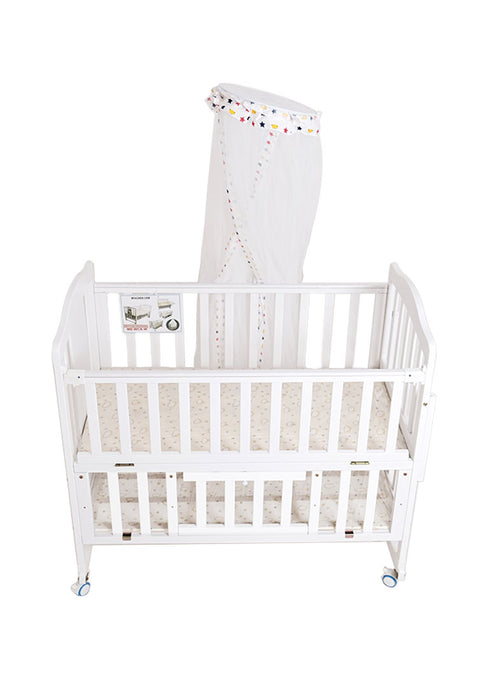 Moonbaby Wooden Crib Dropsided Converted To Co -Sleeper