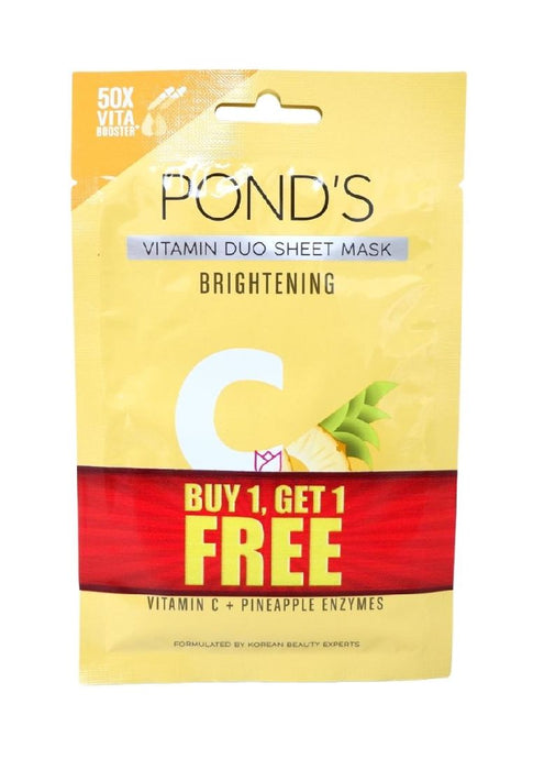 Ponds Sheet Mask Vit C+Pineapple 20g Buy 1 Get 1 Free