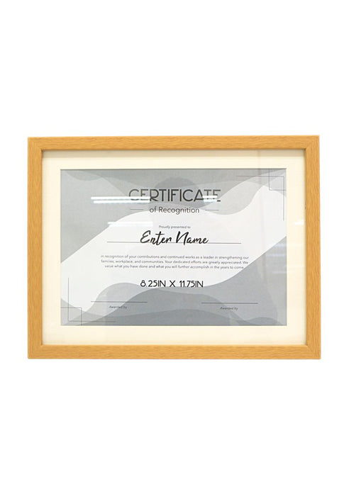 Landmark Moulding Certificate Frame 8.25" x 11.75" with Single Matt