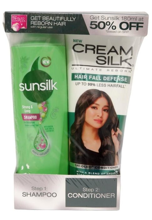 Creamsilk Hair Fall + Sunsilk Green Shampoo 12 1+1 180ml + 180ml