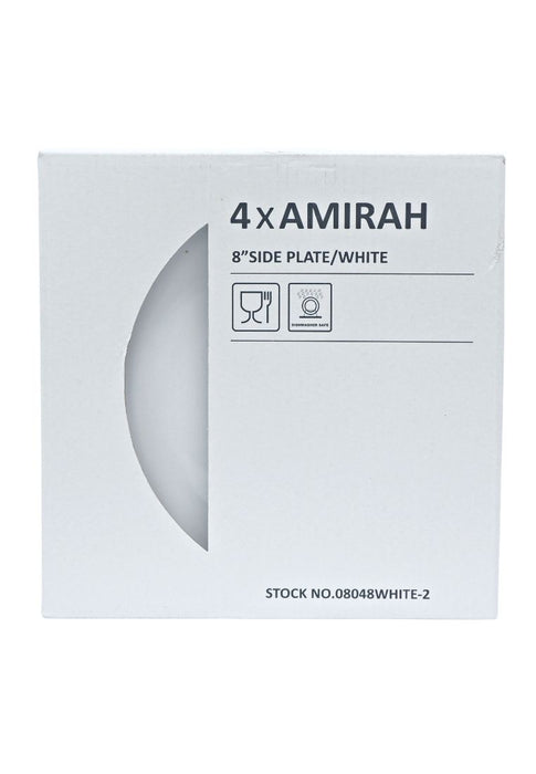 Landmark 4piece Amirah Round Side Plate 8" with Box - White