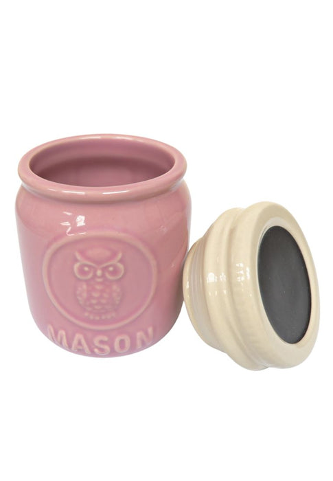 Landmark Ceramic Mason Storage Jar Medium with Black Board - 8 x 8 x 12cm