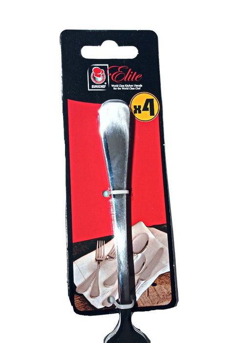 Eurochef Elite 4piece Dinner Fork Set with Carded Packaging