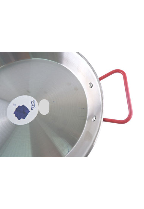 Prism Collection Stainless Paella Pan With Red Handle