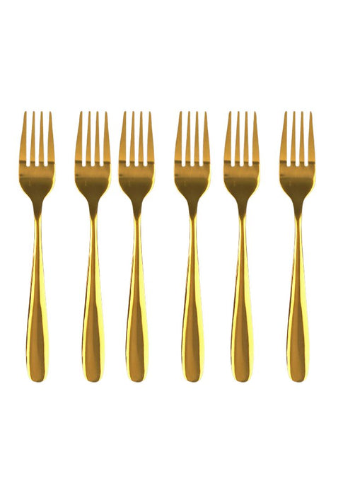 Prism Gold Table Fork 20cm Set of 6