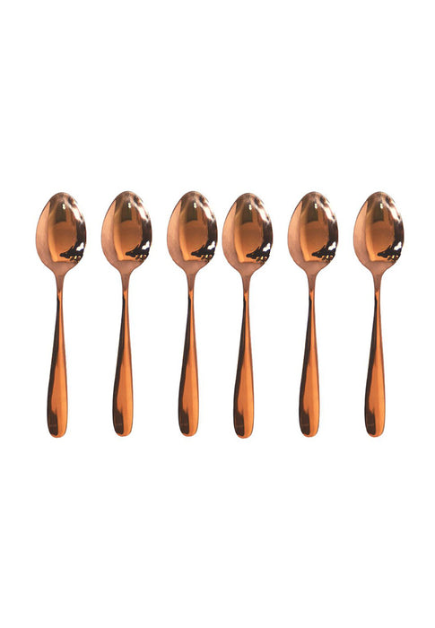 6piece Table Spoon with Plastic Packaging - Rose Gold
