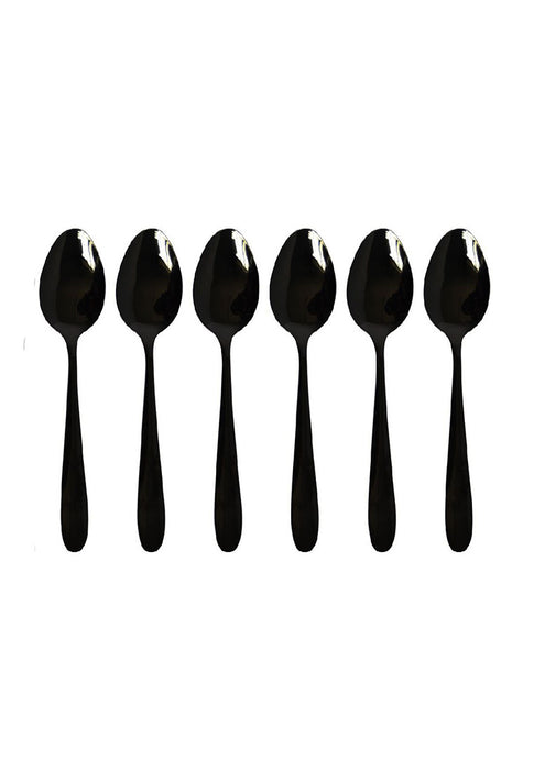 6piece Table Spoon with Plastic Packaging - Black