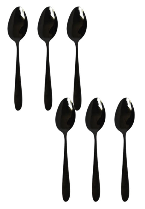 6piece Table Spoon with Plastic Packaging - Black