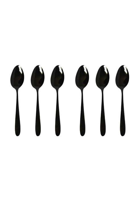 6piece Teaspoon with Plastic Packaging - Black