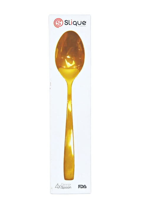 Slique 4piece Dinner Spoon - Metallic Gold