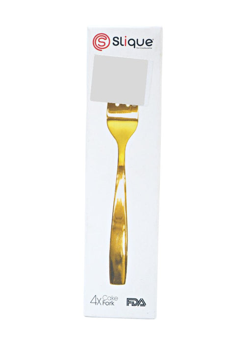 Slique 4piece Metallic Gold Cake Fork