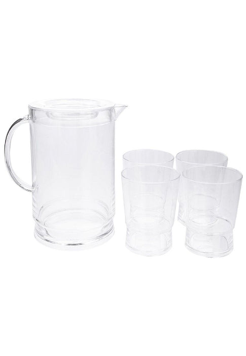 Pitcher Set with 4 Tumbler - Clear