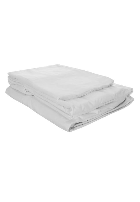 Earth Series Fitted and Flat Bed Sheet Twin 60 x 90" with 2piece Pillow Case - Plain White