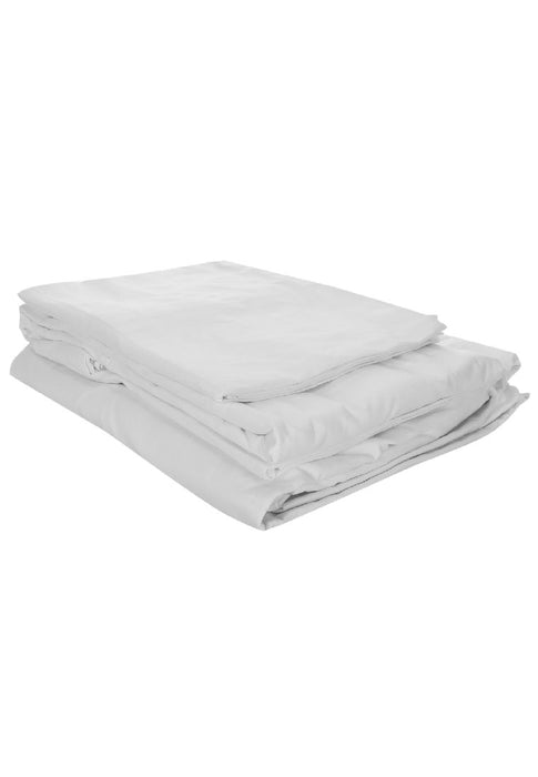 Earth Series Fitted and Flat Bed Sheet King 90 x 108" with 2piece Pillow Case - Plain White
