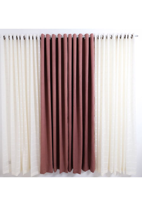 Landmark Window Curtain with 10 Ring Jacquard Plain with Grommets