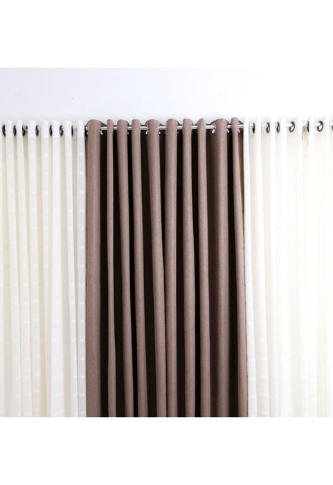 Landmark Window Curtain with 10 Ring Jacquard Plain with Grommets