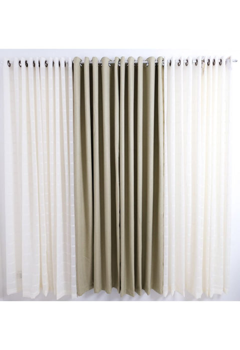 Landmark Window Curtain with 10 Ring Jacquard Plain with Grommets