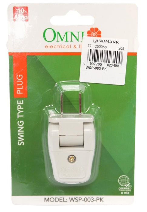 Omni Swing-Type Plug 10A with Blister Pack