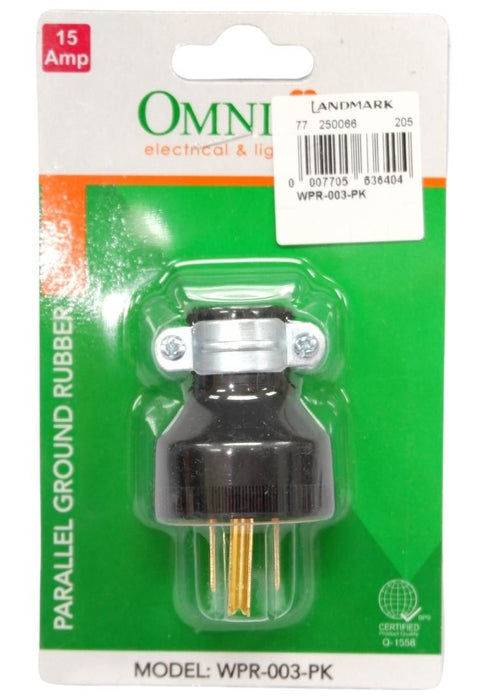 Omni Parallel Ground Rubber Plug In Blister Pack