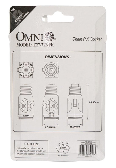 Omni Chain Pull Socket In Blister Pack