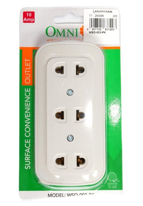 Omni Surface 3-Gang Outlet In Blister Pack