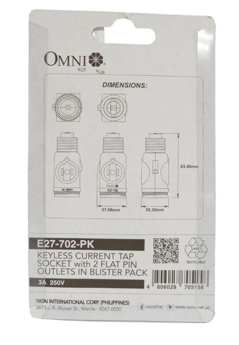 Omni Keyless Current Tap Socket In Blister Pack