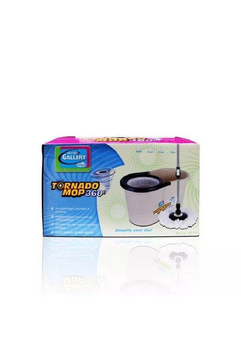 Home Gallery Tornado Mop SMALL Spin-Dry Bucket with 1 Microfiber Mop Head Set | Original Spinner Mop | Floor Mop L40xW22xH23cm (ZT11S)